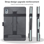 For TCL 10 TabMax 4G Detachable Horizontal Flip Leather Case with Holder & Bandage(Black)