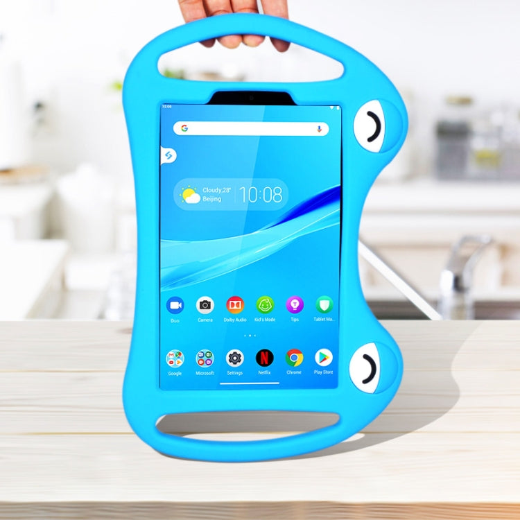 For TCL Tab 8 4G Cartoon Silicone Shockproof Protective Tablet Case with Stand & Handheld(Blue)