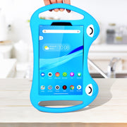 For TCL Tab 8 4G Cartoon Silicone Shockproof Protective Tablet Case with Stand & Handheld(Blue)