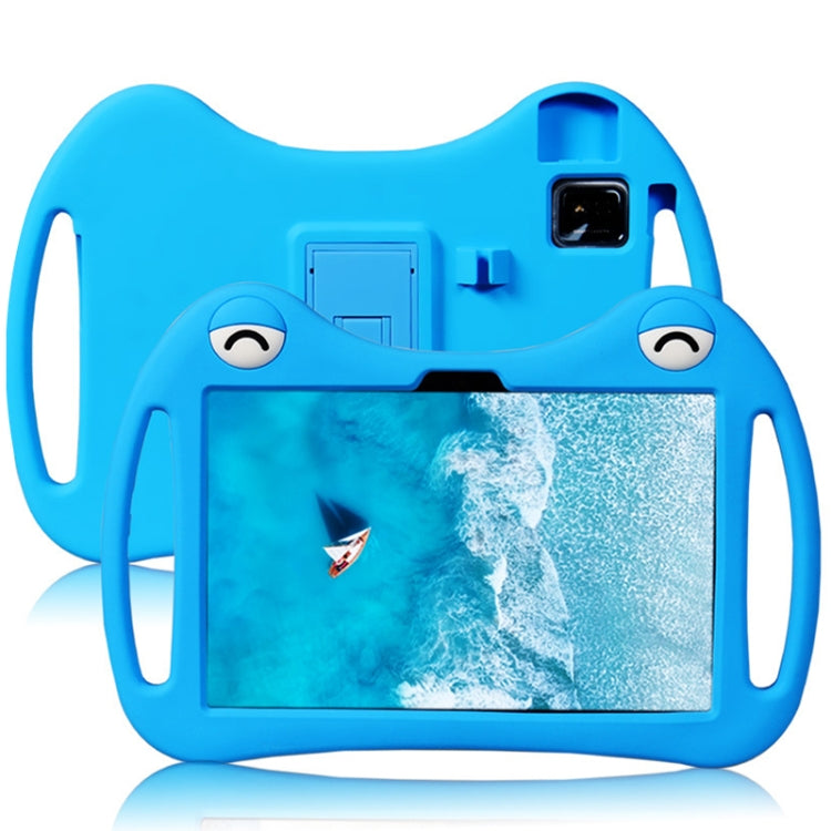 For TCL Tab 10 5G Cartoon Silicone Shockproof Protective Tablet Case with Stand & Pen Slot(Blue)