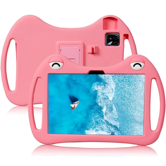 For TCL Tab 10 5G Cartoon Silicone Shockproof Protective Tablet Case with Stand & Pen Slot(Pink)
