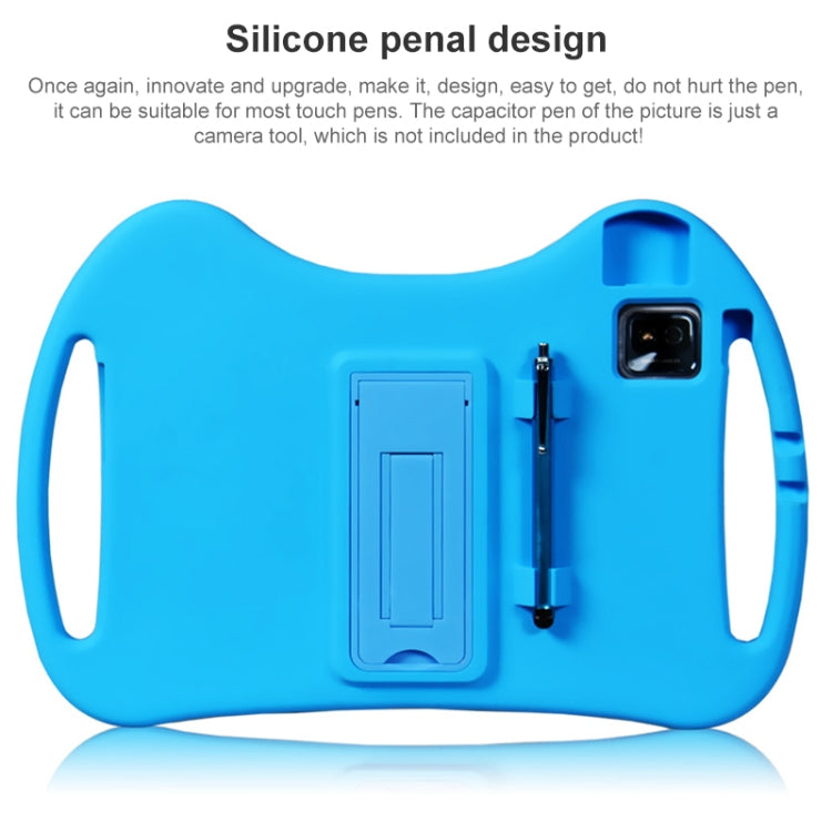 For TCL Tab 10 5G Cartoon Silicone Shockproof Protective Tablet Case with Stand & Pen Slot(Blue)
