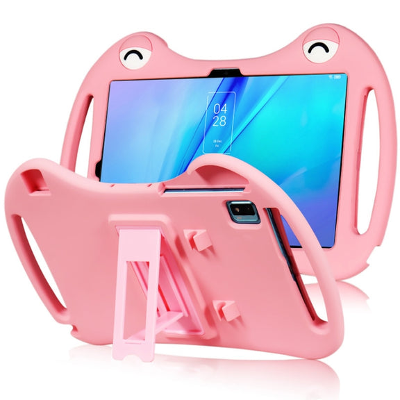 For TCL Tab 10s 2021 Cartoon Silicone Shockproof Protective Tablet Case with Stand(Pink)