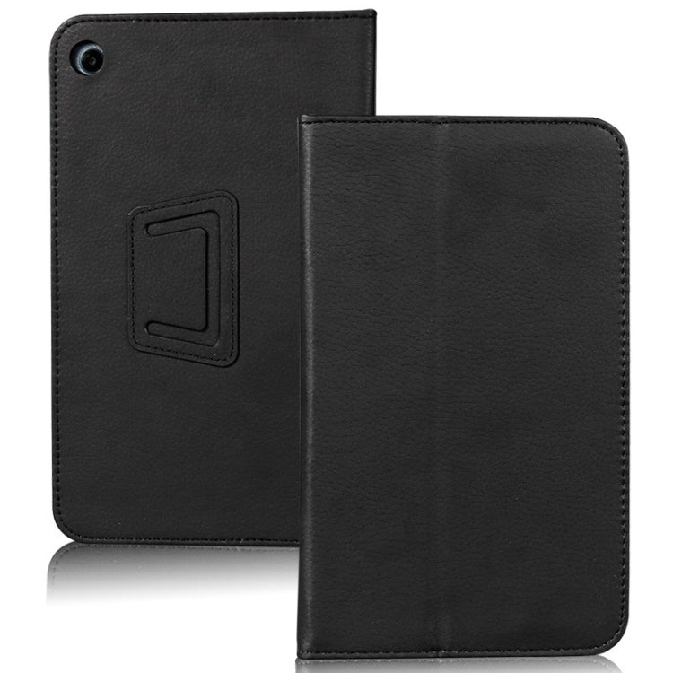 For TCL Tab 8 Litchi Texture Tablet Leather Case with Holder(Black)
