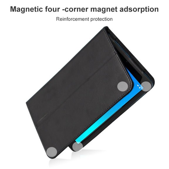 For TCL Tab 8 Litchi Texture Tablet Leather Case with Holder(Black)