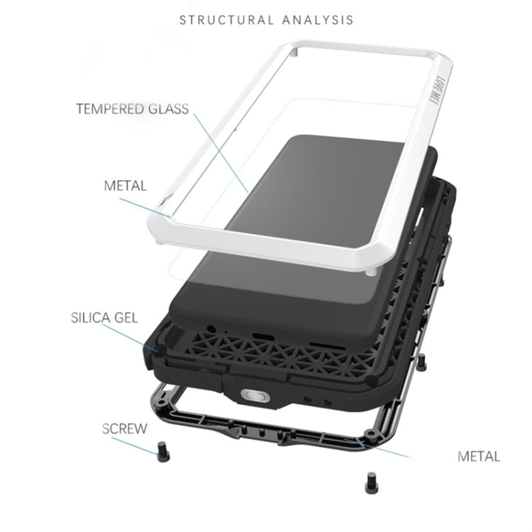For Huawei Mate 30 LOVE MEI Metal Shockproof Water-resistant Dustproof Protective Case(Red)