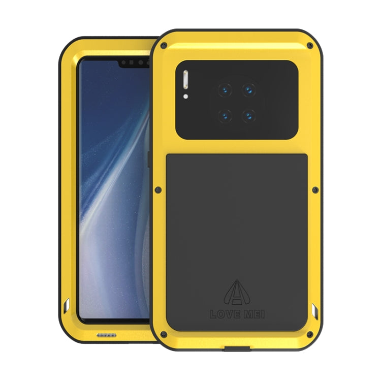 For Huawei Mate 30 Pro LOVE MEI Metal Shockproof Water-resistant Dustproof Protective Case(Yellow)