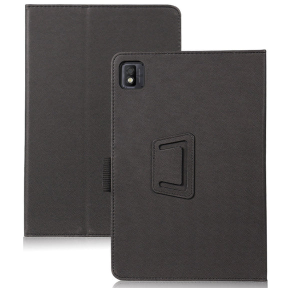 For TCL NxtPaper 10s Skin Texture Leather Tablet Case with Holder(Black)