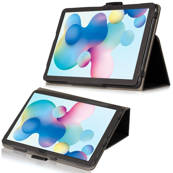For TCL NxtPaper 10s Skin Texture Leather Tablet Case with Holder(Black)