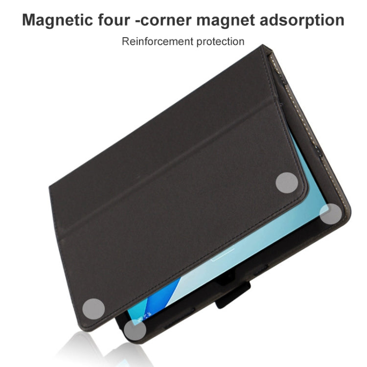 For TCL NxtPaper 10s Skin Texture Leather Tablet Case with Holder(Black)