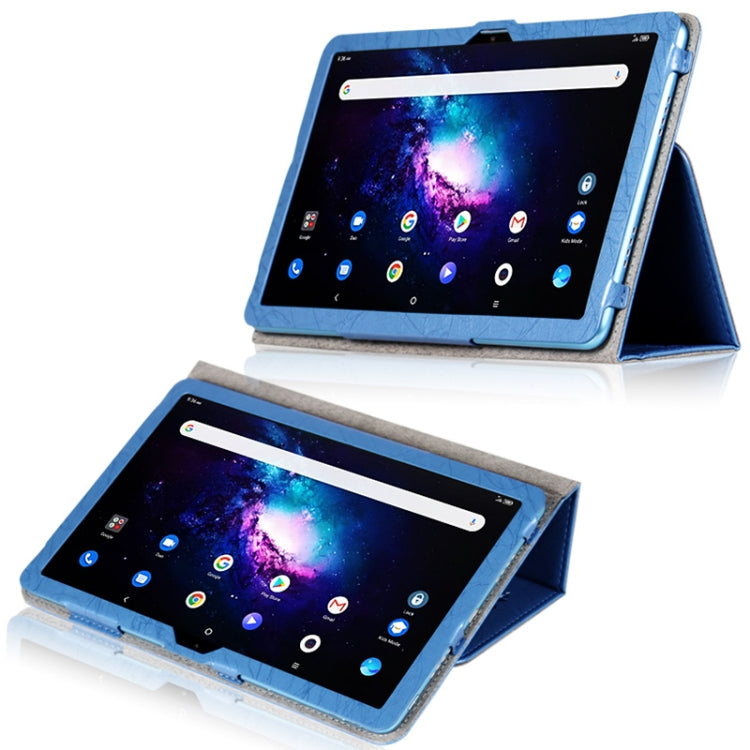 For TCL Tab Pro 5G Flower Embossed Leather Tablet Case with Holder(Blue)