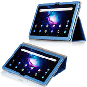 For TCL Tab Pro 5G Flower Embossed Leather Tablet Case with Holder(Blue)