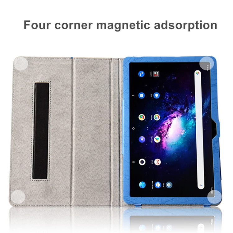 For TCL Tab Pro 5G Flower Embossed Leather Tablet Case with Holder(Black)
