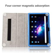 For TCL Tab Pro 5G Flower Embossed Leather Tablet Case with Holder(Black)