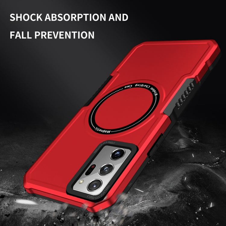 For Samsung Galaxy Note20 Ultra MagSafe Shockproof Armor Phone Case(Red)