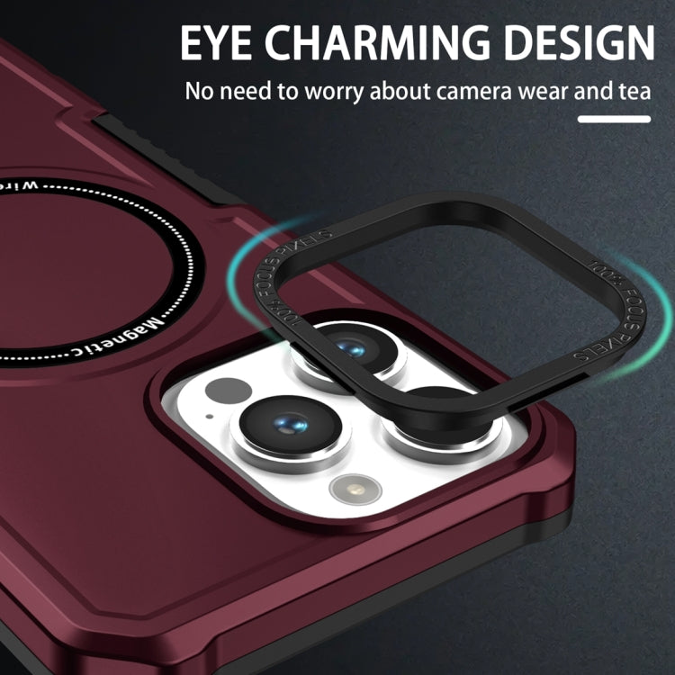For Samsung Galaxy Note20 Ultra MagSafe Shockproof Armor Phone Case(Wine Red)