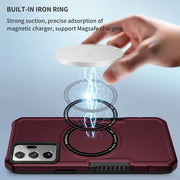 For Samsung Galaxy Note20 Ultra MagSafe Shockproof Armor Phone Case(Wine Red)