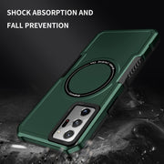 For Samsung Galaxy Note20 Ultra MagSafe Shockproof Armor Phone Case(Dark Green)