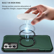 For Samsung Galaxy Note20 Ultra MagSafe Shockproof Armor Phone Case(Dark Green)