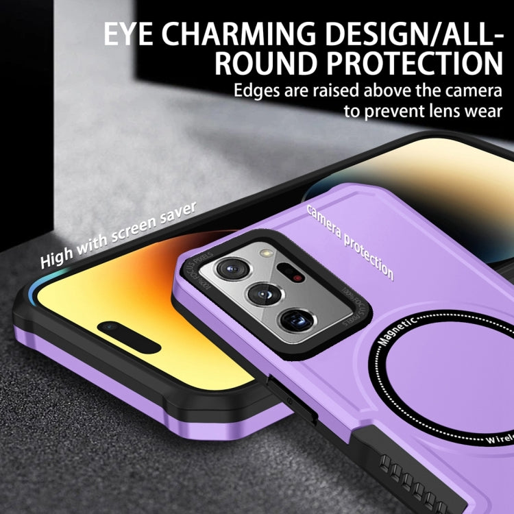 For Samsung Galaxy Note20 Ultra MagSafe Shockproof Armor Phone Case(Purple)