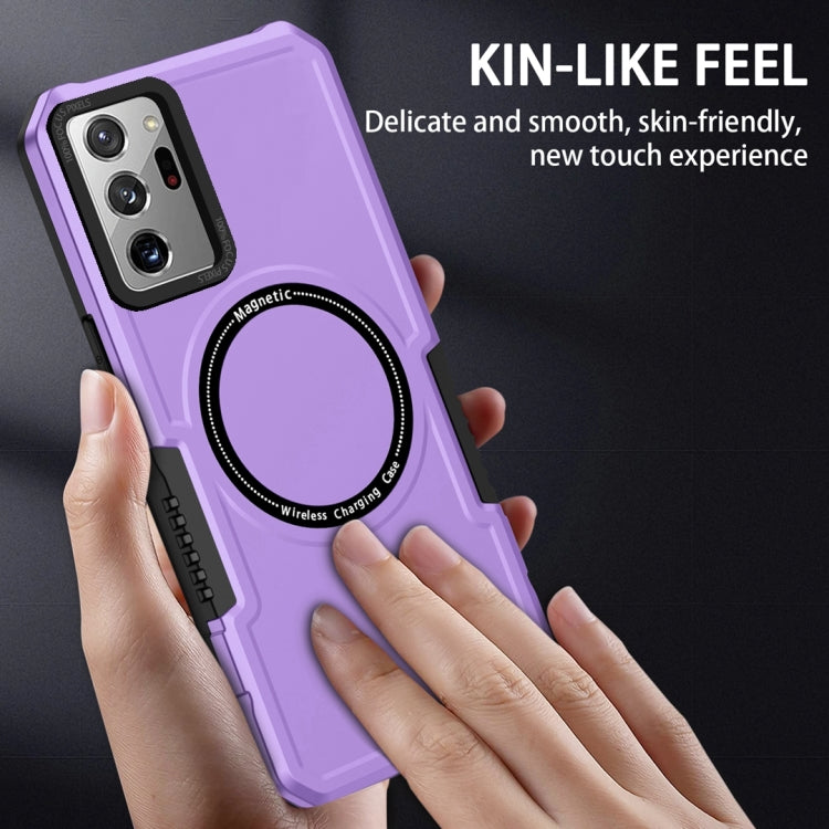 For Samsung Galaxy Note20 Ultra MagSafe Shockproof Armor Phone Case(Purple)