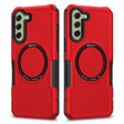 For Samsung Galaxy S21 FE 5G MagSafe Shockproof Armor Phone Case(Red) - Galaxy Phone Cases by PMC TechLife | Online Shopping South Africa | PMC TechLife
