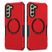 For Samsung Galaxy S21 FE 5G MagSafe Shockproof Armor Phone Case(Red)