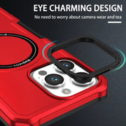 For Samsung Galaxy S21 FE 5G MagSafe Shockproof Armor Phone Case(Red)
