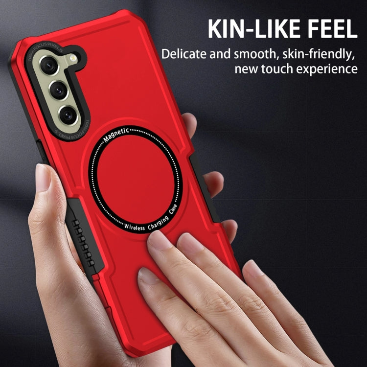 For Samsung Galaxy S21 FE 5G MagSafe Shockproof Armor Phone Case(Red)