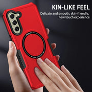 For Samsung Galaxy S21 FE 5G MagSafe Shockproof Armor Phone Case(Red)