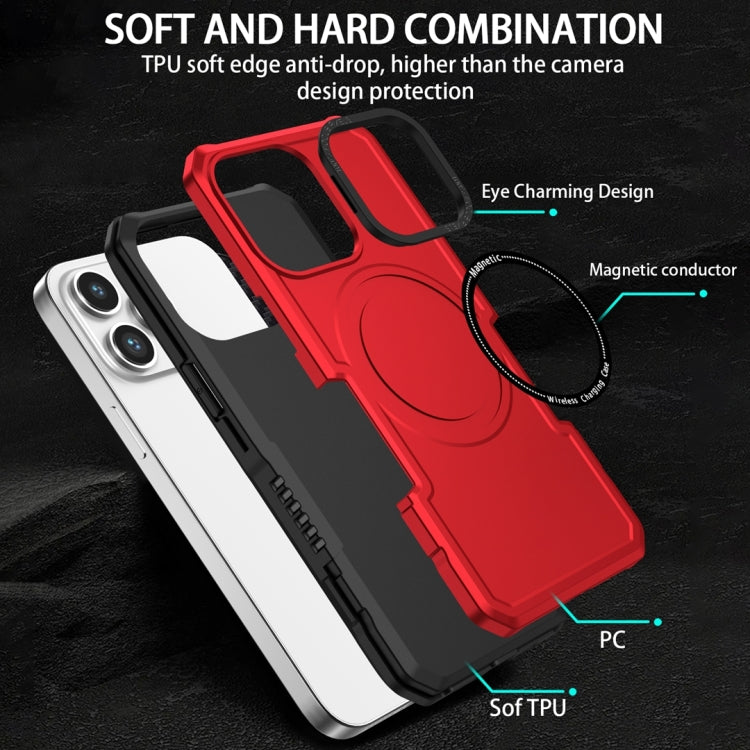 For Samsung Galaxy S21 FE 5G MagSafe Shockproof Armor Phone Case(Red)