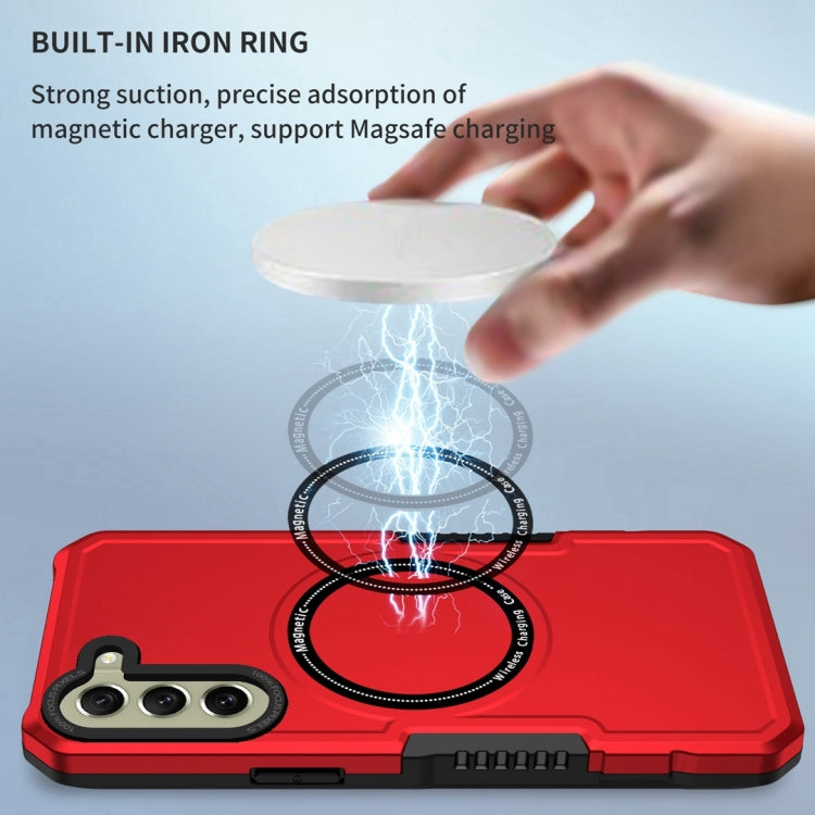 For Samsung Galaxy S21 FE 5G MagSafe Shockproof Armor Phone Case(Red)