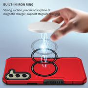 For Samsung Galaxy S21 FE 5G MagSafe Shockproof Armor Phone Case(Red)