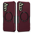 For Samsung Galaxy S21 FE 5G MagSafe Shockproof Armor Phone Case(Wine Red) - Galaxy Phone Cases by PMC TechLife | Online Shopping South Africa | PMC TechLife