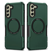 For Samsung Galaxy S21 FE 5G MagSafe Shockproof Armor Phone Case(Dark Green)
