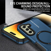 For Samsung Galaxy S21 FE 5G MagSafe Shockproof Armor Phone Case(Dark Blue)