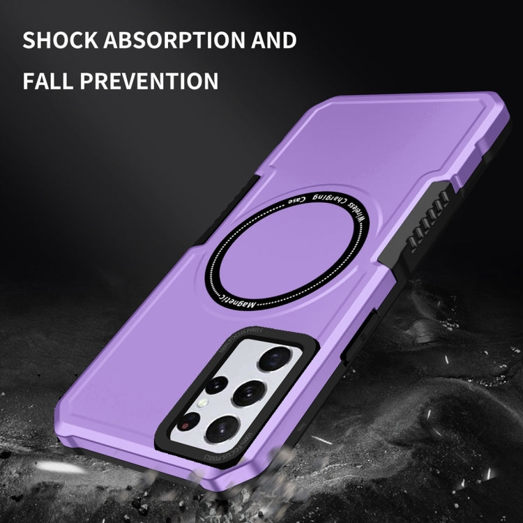 For Samsung Galaxy S23+ 5G MagSafe Shockproof Armor Phone Case(Purple)