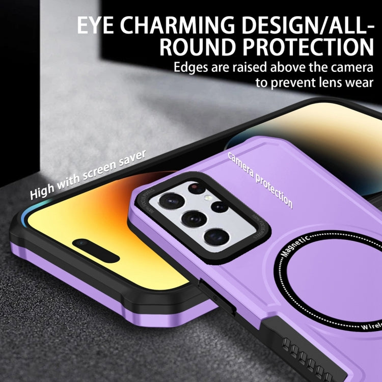 For Samsung Galaxy S23+ 5G MagSafe Shockproof Armor Phone Case(Purple)