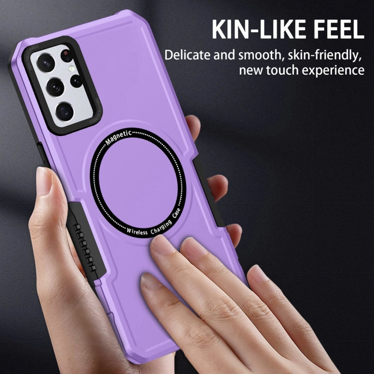 For Samsung Galaxy S23+ 5G MagSafe Shockproof Armor Phone Case(Purple)