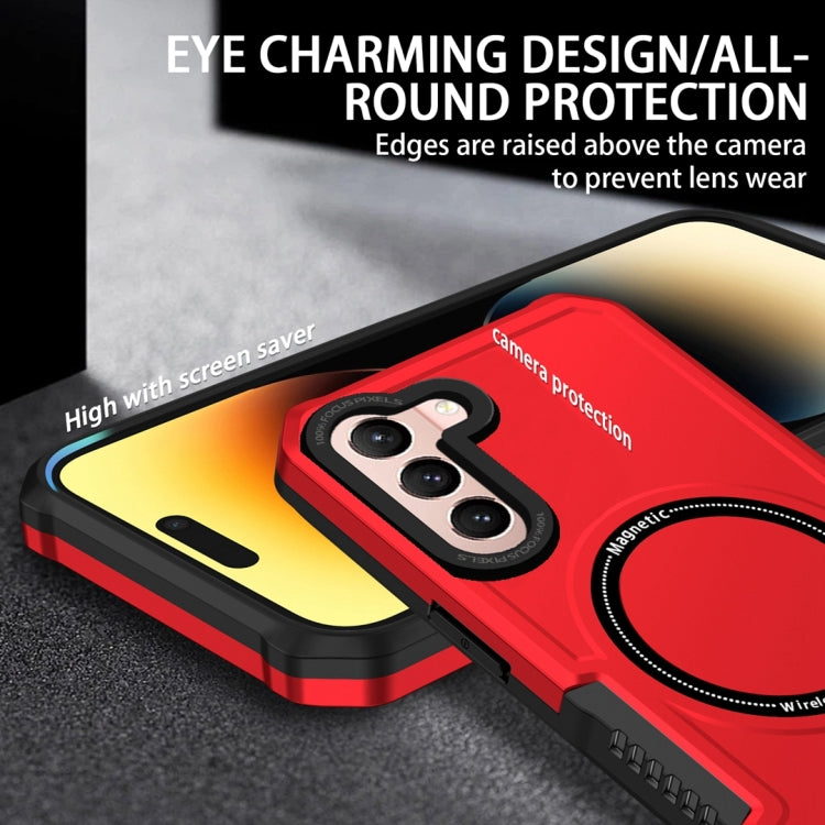 For Samsung Galaxy S21 5G MagSafe Shockproof Armor Phone Case(Red)