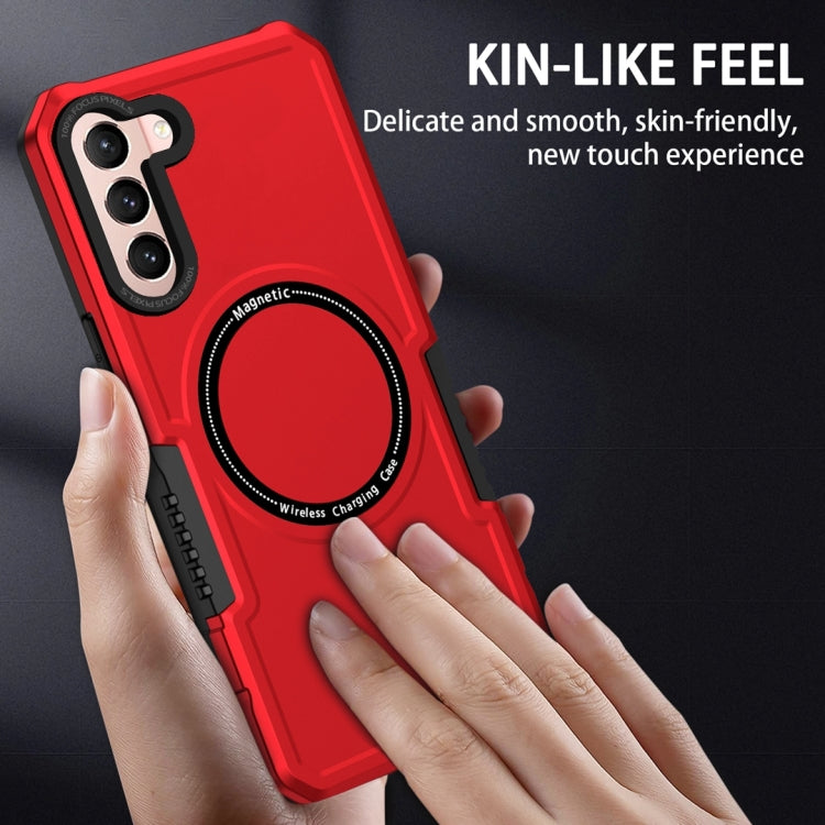 For Samsung Galaxy S21 5G MagSafe Shockproof Armor Phone Case(Red)