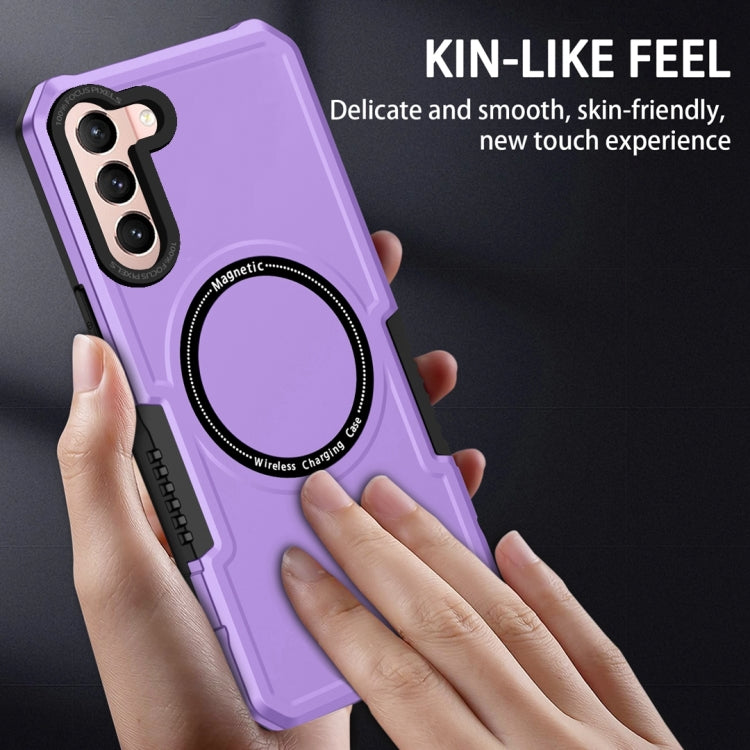 For Samsung Galaxy S21 5G MagSafe Shockproof Armor Phone Case(Purple)