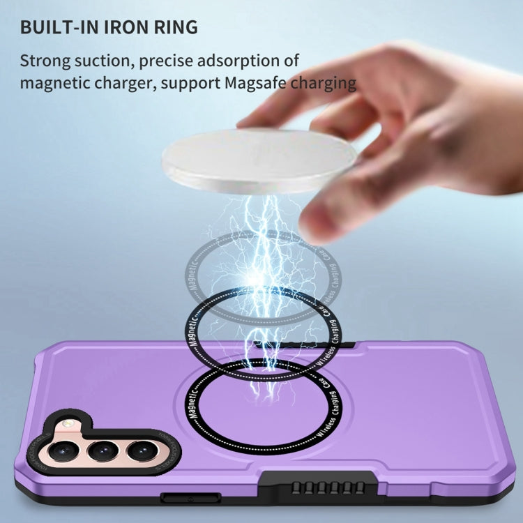 For Samsung Galaxy S21 5G MagSafe Shockproof Armor Phone Case(Purple)