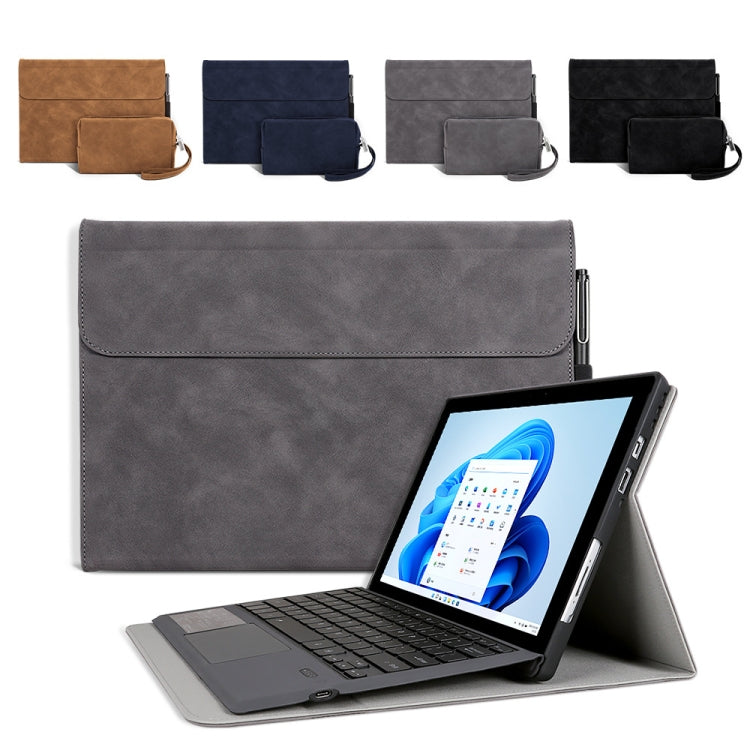 For Microsoft Surface Pro 9 / Surface Pro 10 Sheepskin All-Inclusive Shockproof Protective Case with Power Bag(Black)