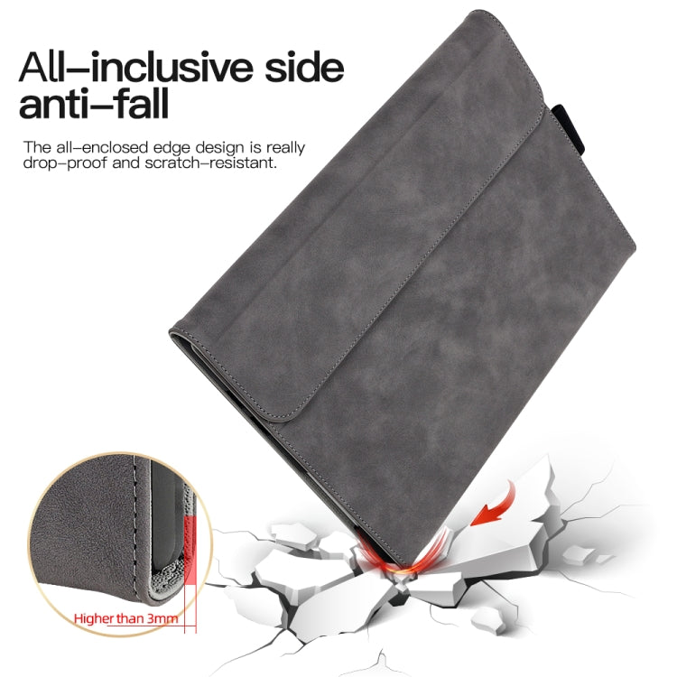 For Microsoft Surface Pro 9 / Surface Pro 10 Sheepskin All-Inclusive Shockproof Protective Case with Power Bag(Brown)