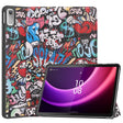 For Lenovo Tab P11 Gen 2 Custer Painted 3-Fold Holder Leather Smart Tablet Case(Graffiti) - Lenovo by PMC TechLife | Online Shopping South Africa | PMC TechLife | Buy Now Pay Later Mobicred