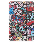 For Lenovo Tab P11 Gen 2 Custer Painted 3-Fold Holder Leather Smart Tablet Case(Graffiti)
