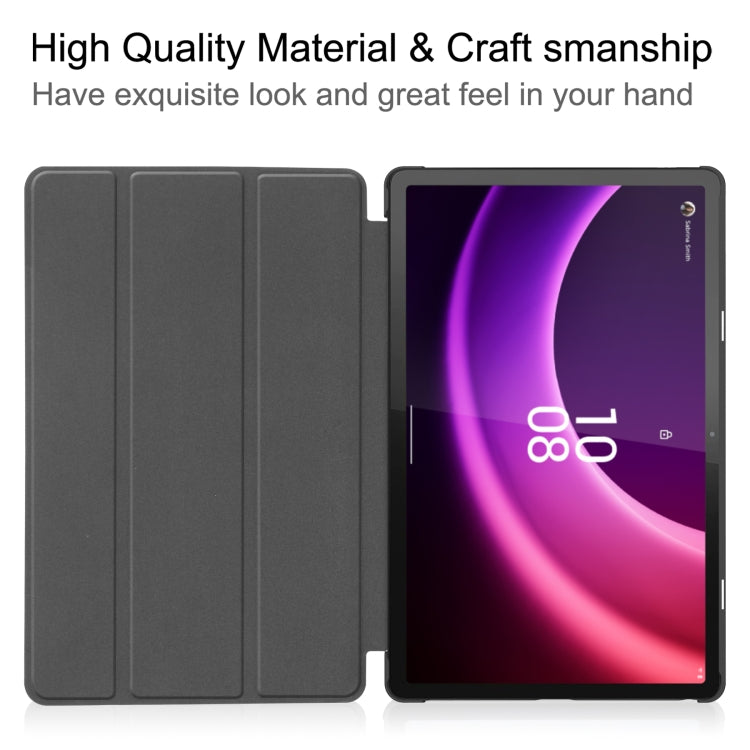 For Lenovo Tab P11 Gen 2 Custer Painted 3-Fold Holder Leather Smart Tablet Case(Graffiti)