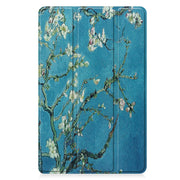 For Lenovo Tab P11 Gen 2 Custer Painted 3-Fold Holder Leather Smart Tablet Case(Apricot Blossom)