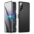 For Sony Xperia 5 IV HD Magnetic Metal Tempered Glass Phone Case(Silver) - Sony Cases by PMC TechLife | Online Shopping South Africa | PMC TechLife | Buy Now Pay Later Mobicred